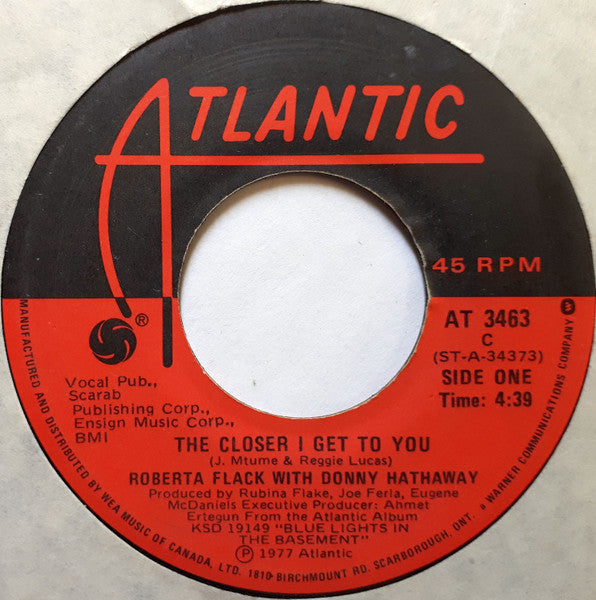 Roberta Flack With Donny Hathaway – The Closer I Get To You (Vg+)