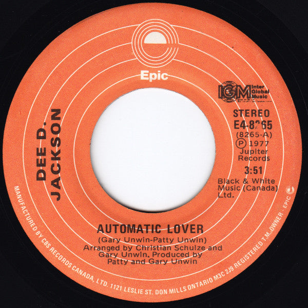 Dee D. Jackson – Automatic Lover (vg+)