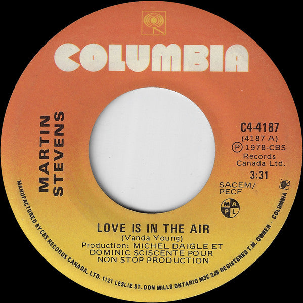 Martin Stevens – Love Is In The Air (Vg+)