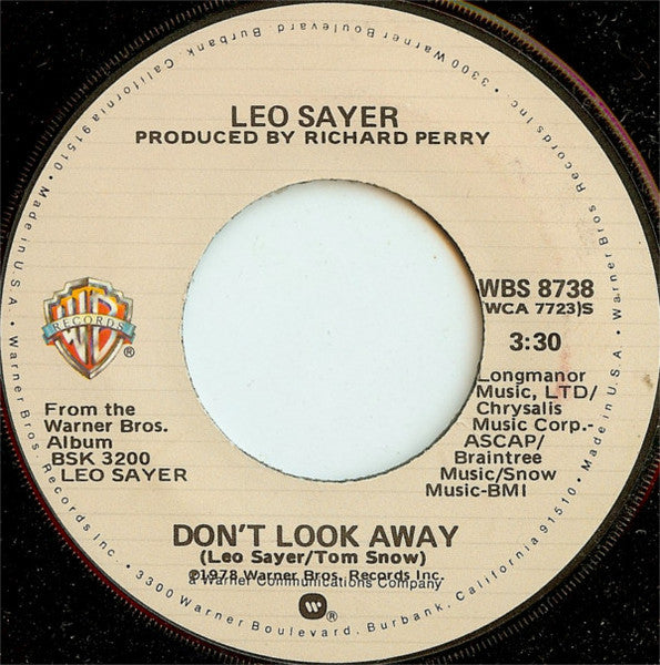 Leo Sayer – Don't Look Away / No Looking Back (Vg+)