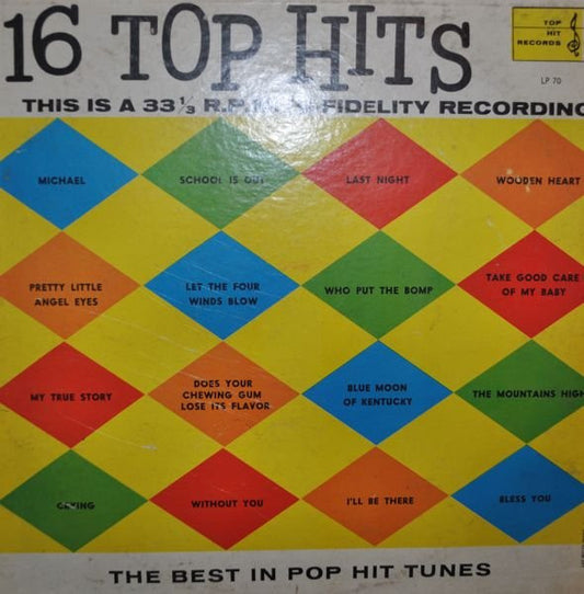 Unknown Artist – 16 Top Hits - The Best In Pop Hit Tunes (Vg,Vg)