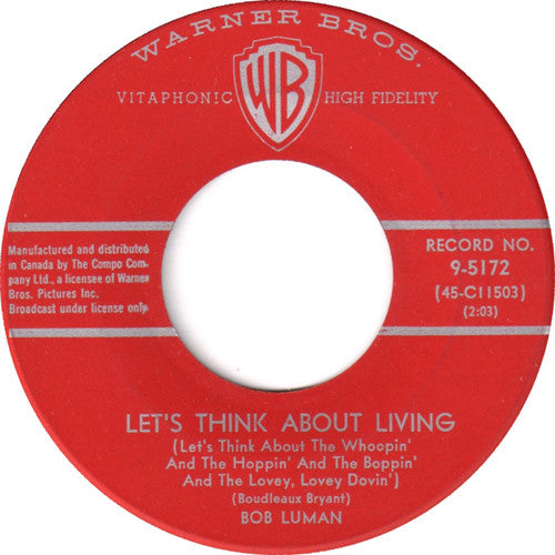 Bob Luman – Let's Think About Living (Vg)