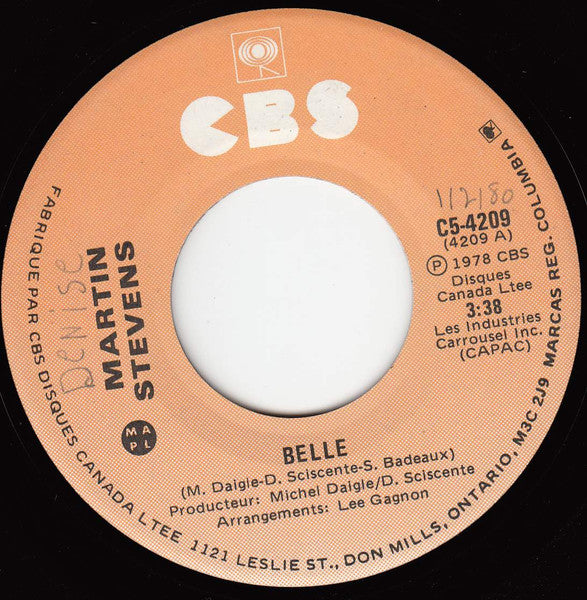 Martin Stevens – Belle (Vg+)