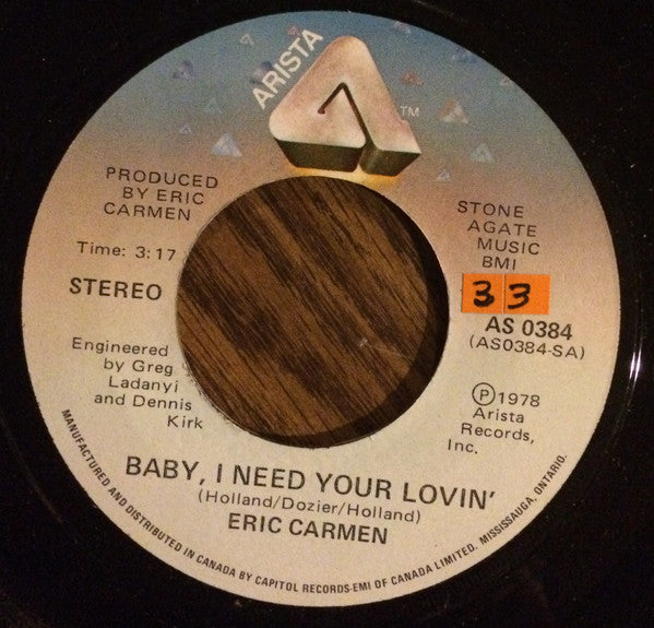 Eric Carmen – Baby, I Need Your Lovin' (vg+)