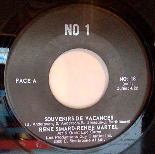 Rene Simard - Renee Martel ‎– Souvenirs De Vacances (Nm)