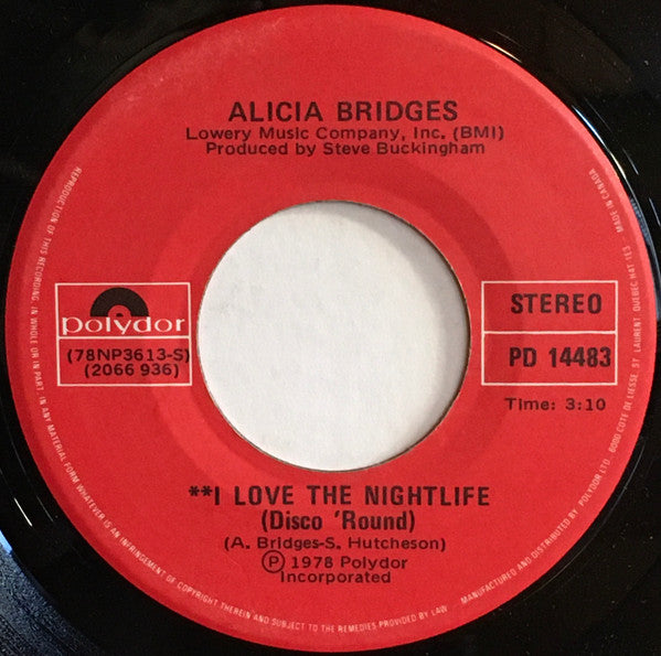 Alicia Bridges – I Love The Nightlife (Disco 'Round) (Vg+)