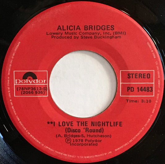 Alicia Bridges – I Love The Nightlife (Disco 'Round) (Vg+)