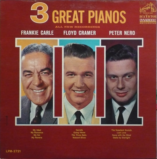 Frankie Carle, Floyd Cramer, Peter Nero – 3 Great Pianos (Vg+,Vg+)