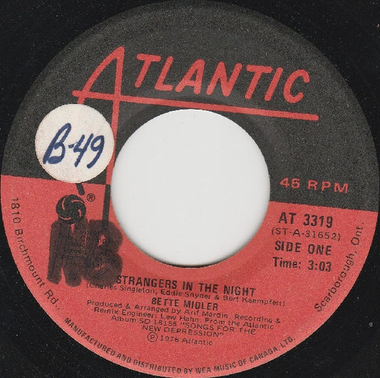 Bette Midler – Strangers In The Night / Samedi Et Vendredi (Vg+)