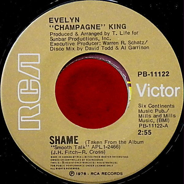 Evelyn "Champagne" King* – Shame / Dancin', Dancin', Dancin' (Vg+)