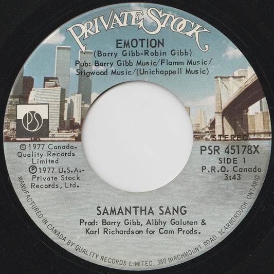 Samantha Sang ‎– Emotion (Vg+)
