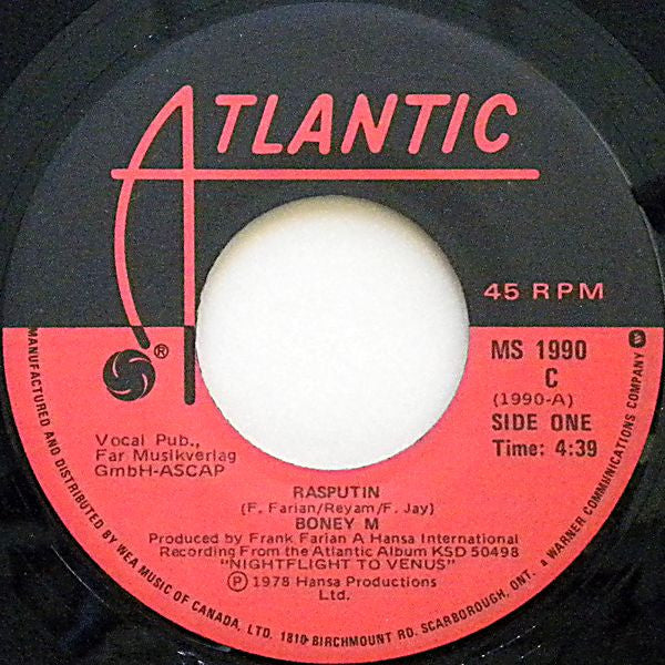 Boney M – Rasputin (Vg+)