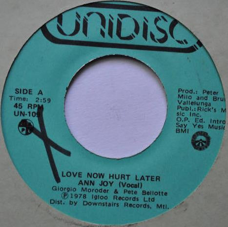 Ann Joy / Igloo Rythm Band ‎– Love Now Hurt Later (Vg+)