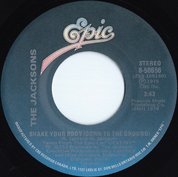 The Jacksons ‎– Shake Your Body (Down To The Ground) / That's What You Get For Being Polite (Vg+)