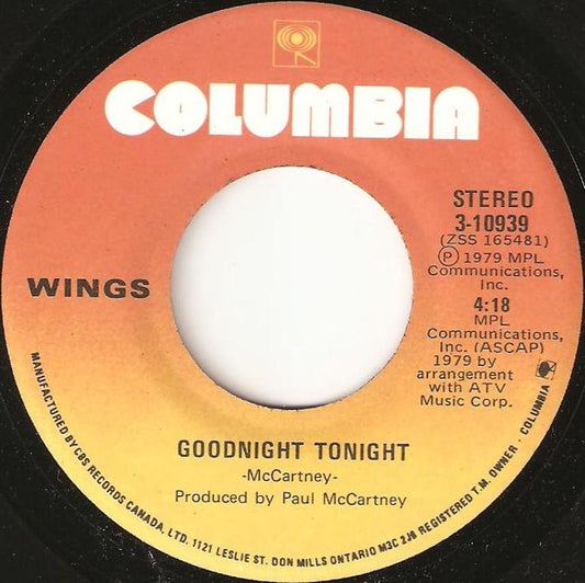 Wings – Goodnight Tonight (Vg+)
