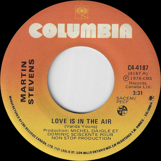 Martin Stevens – Love Is In The Air (Vg+)