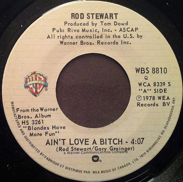 Rod Stewart ‎– Ain't Love A Bitch (Vg+)