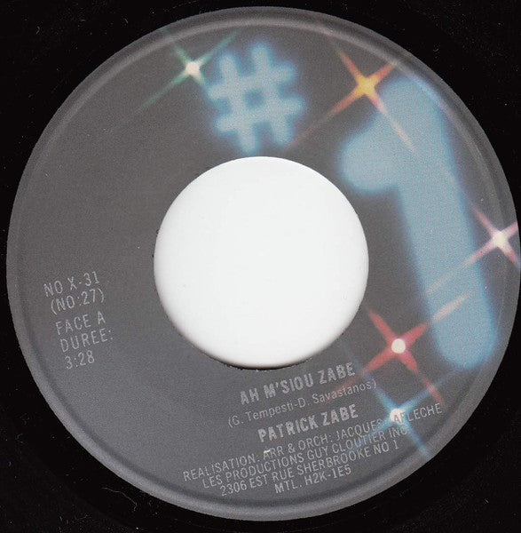 Patrick Zabe – Ah M'siou Zabe / Agadou-Dou-Dou (Vg+) – Le 33-45