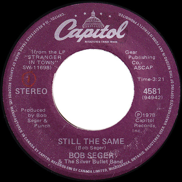 Bob Seger & The Silver Bullet Band ‎– Still The Same (Vg+)