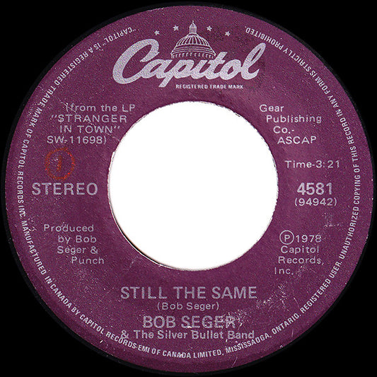 Bob Seger & The Silver Bullet Band ‎– Still The Same (Vg+)