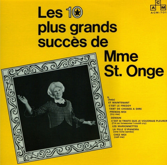 Mme St. Onge ‎– Les 10 Plus Grands Succes De Mme St. Onge (Vg,Vg)