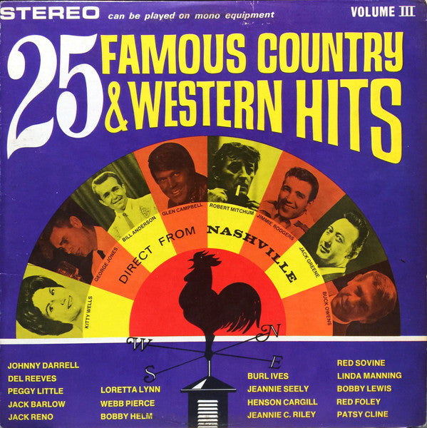 Various ‎– 25 Famous Country & Western Hits: Volume III (Vg,Vg)