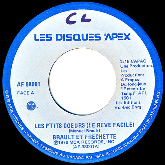 Brault Et Frechette – Les P'tits Coeurs (Le Reve Facile)(Vg+)