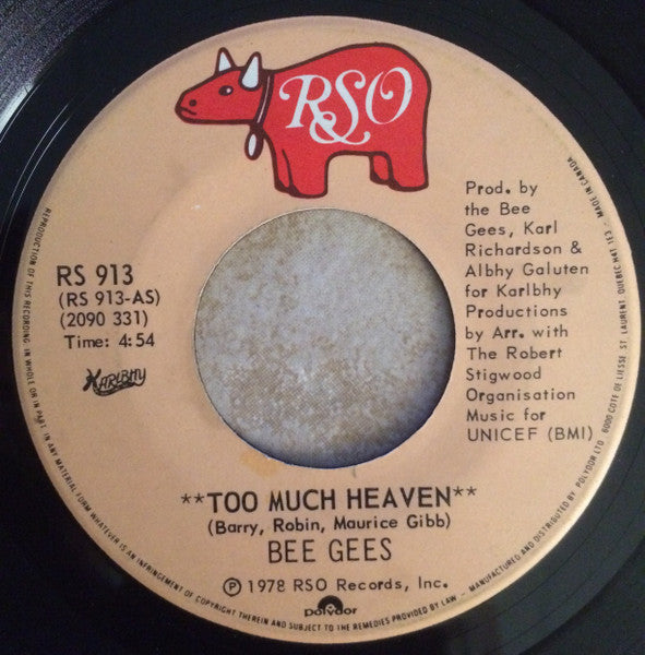 Bee Gees ‎– Too Much Heaven  (Vg+)