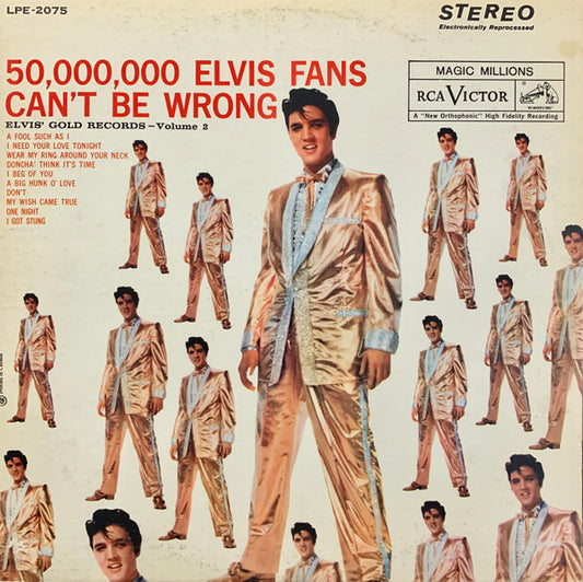 Elvis Presley ‎– 50,000,000 Elvis Fans Can't Be Wrong (Elvis' Gold Records, Vol. 2) (Vg.Vg+)