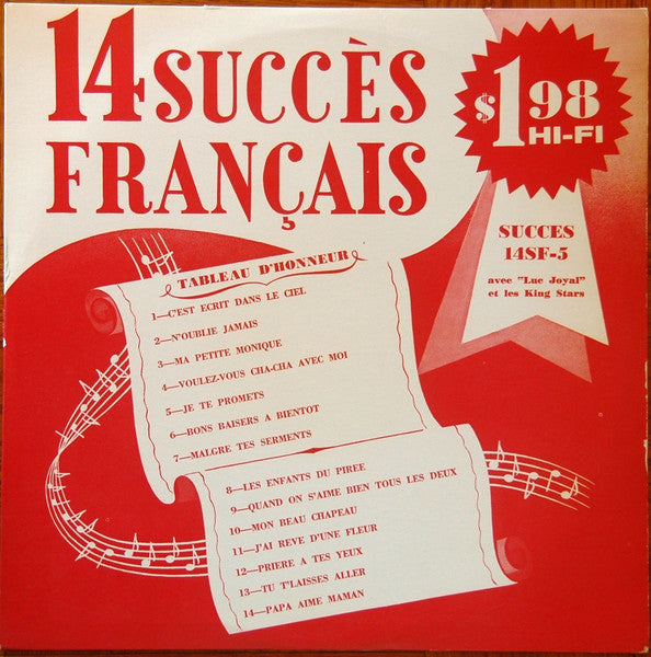 Luc Joyal Et Les King Stars ‎– 14 Succès Français Avec Luc Joyal Et Les King Stars (Vg,Vg+)