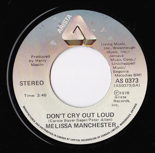 Melissa Manchester – Don't Cry Out Loud (Nm)