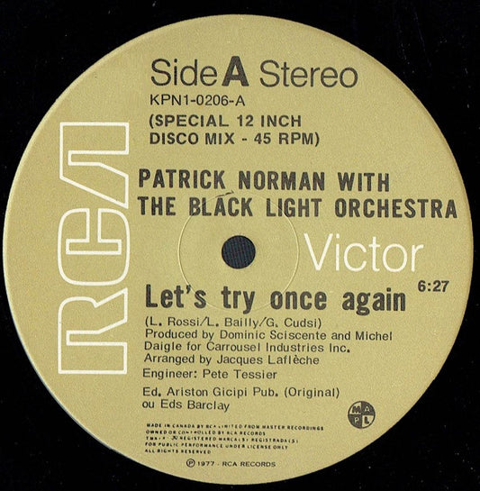 Patrick Norman With The Black Light Orchestra* ‎– Let's Try Once Again (Vg)