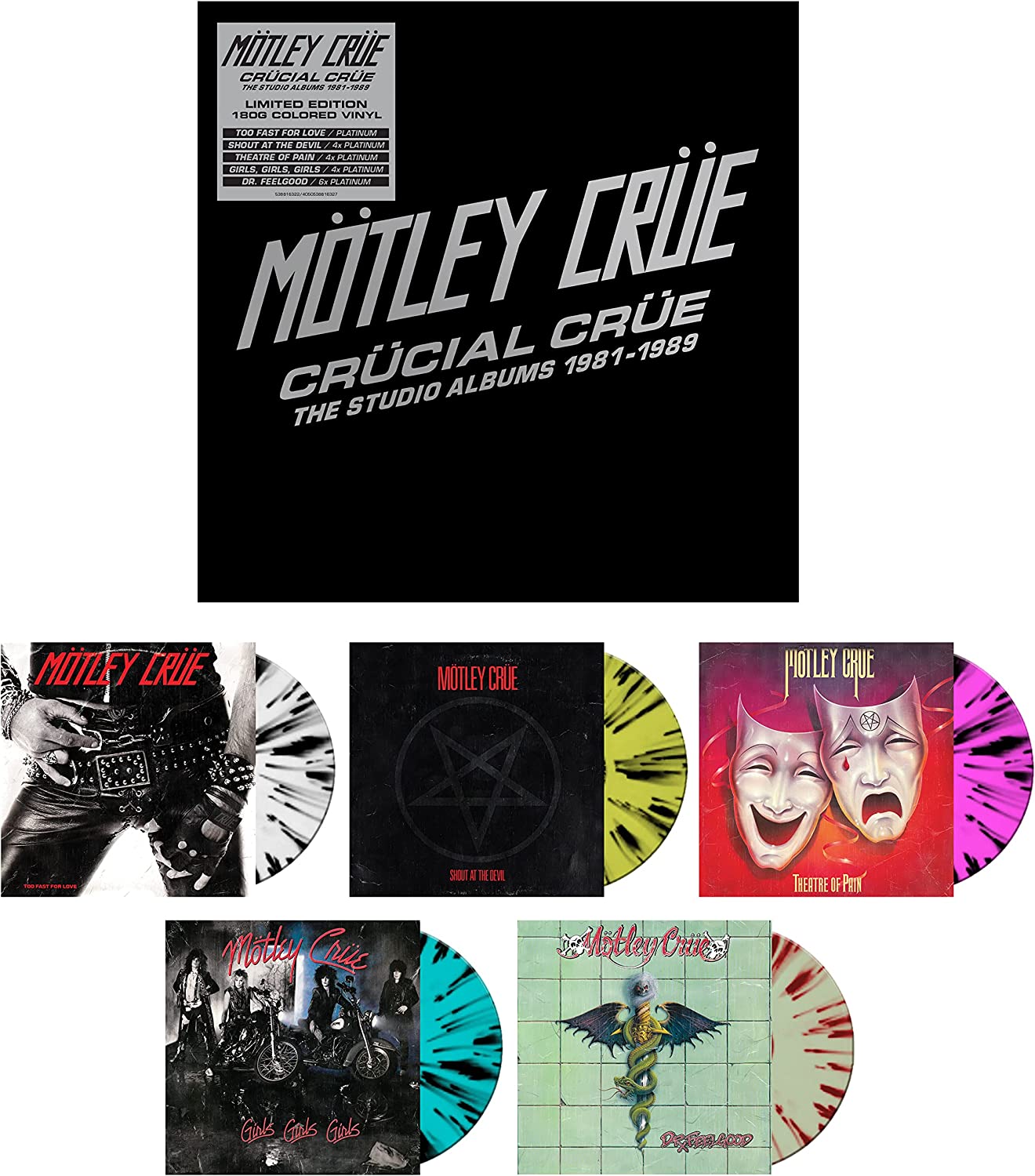 Mötley Crüe ‎– Crücial Crüe - The Studio Albums 1981-1989 (Neuf)